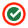 icono de ticket rojo con verde